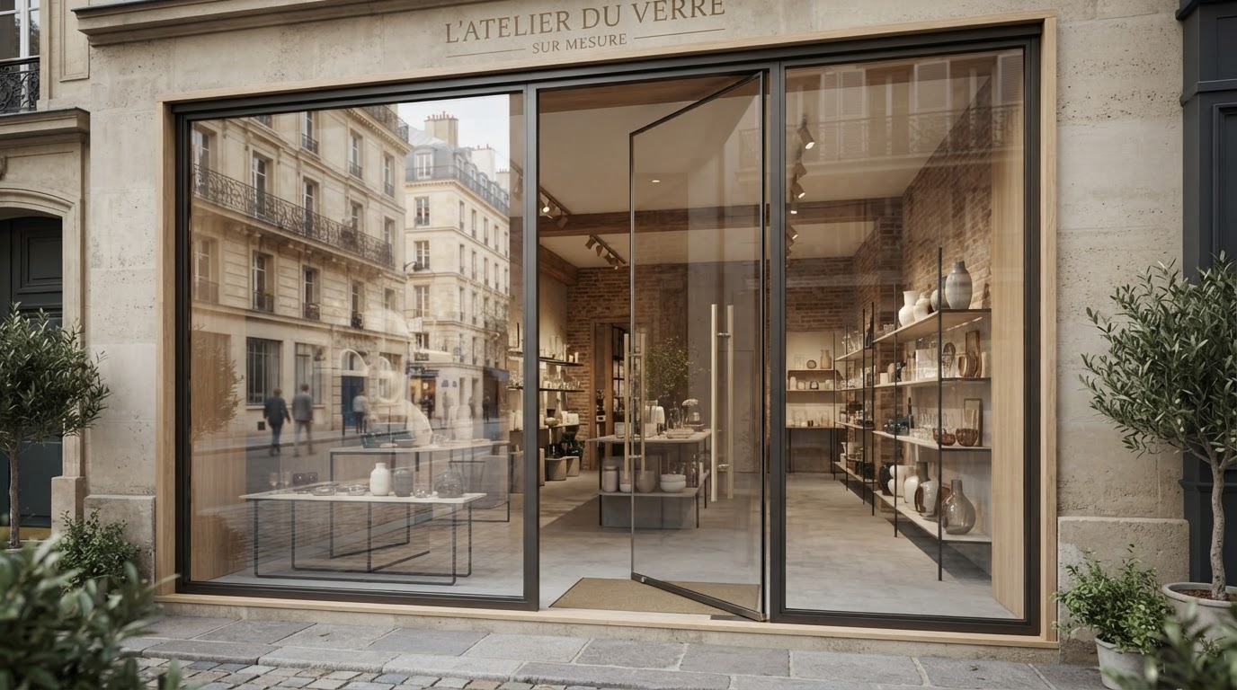 porte de vitrine en verre