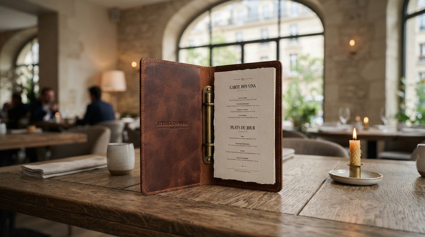 porte-menu sur mesure