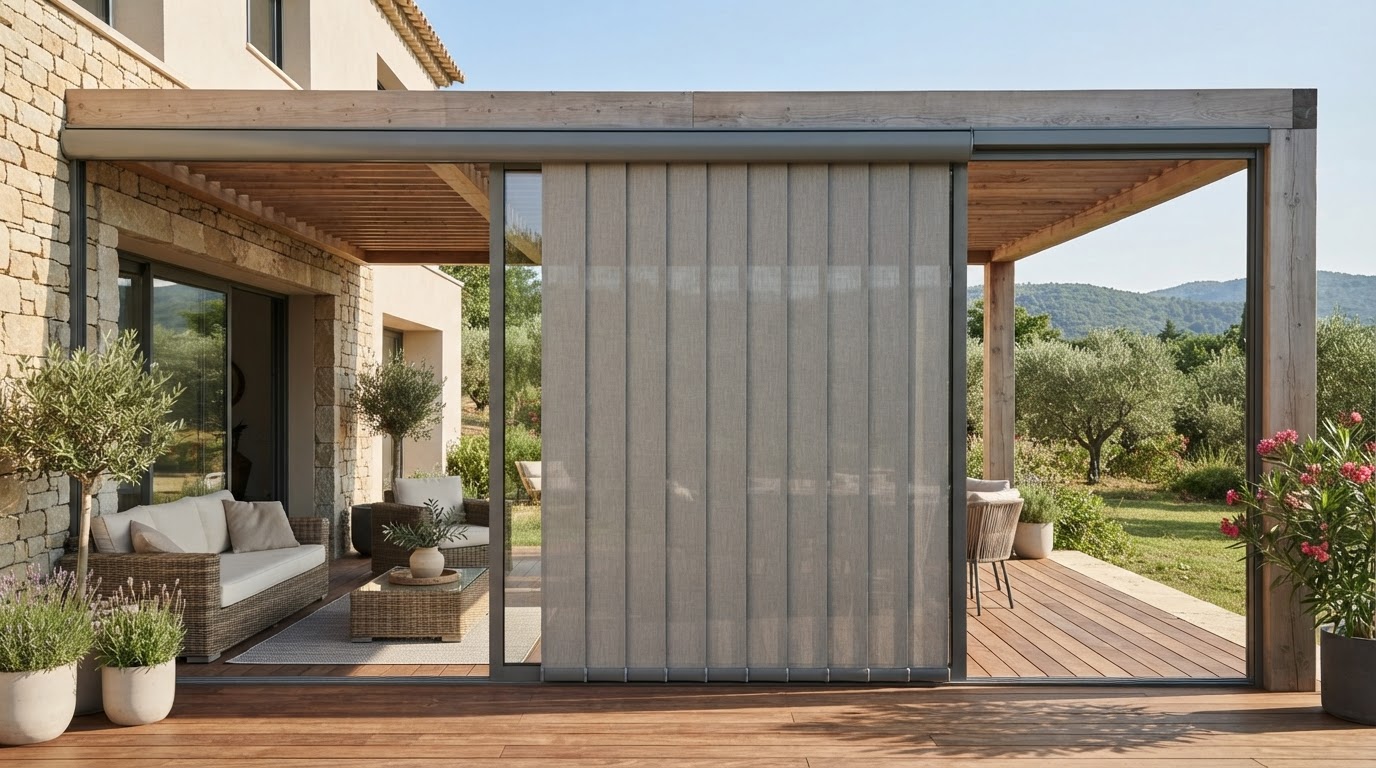 store vertical extérieur sur mesure