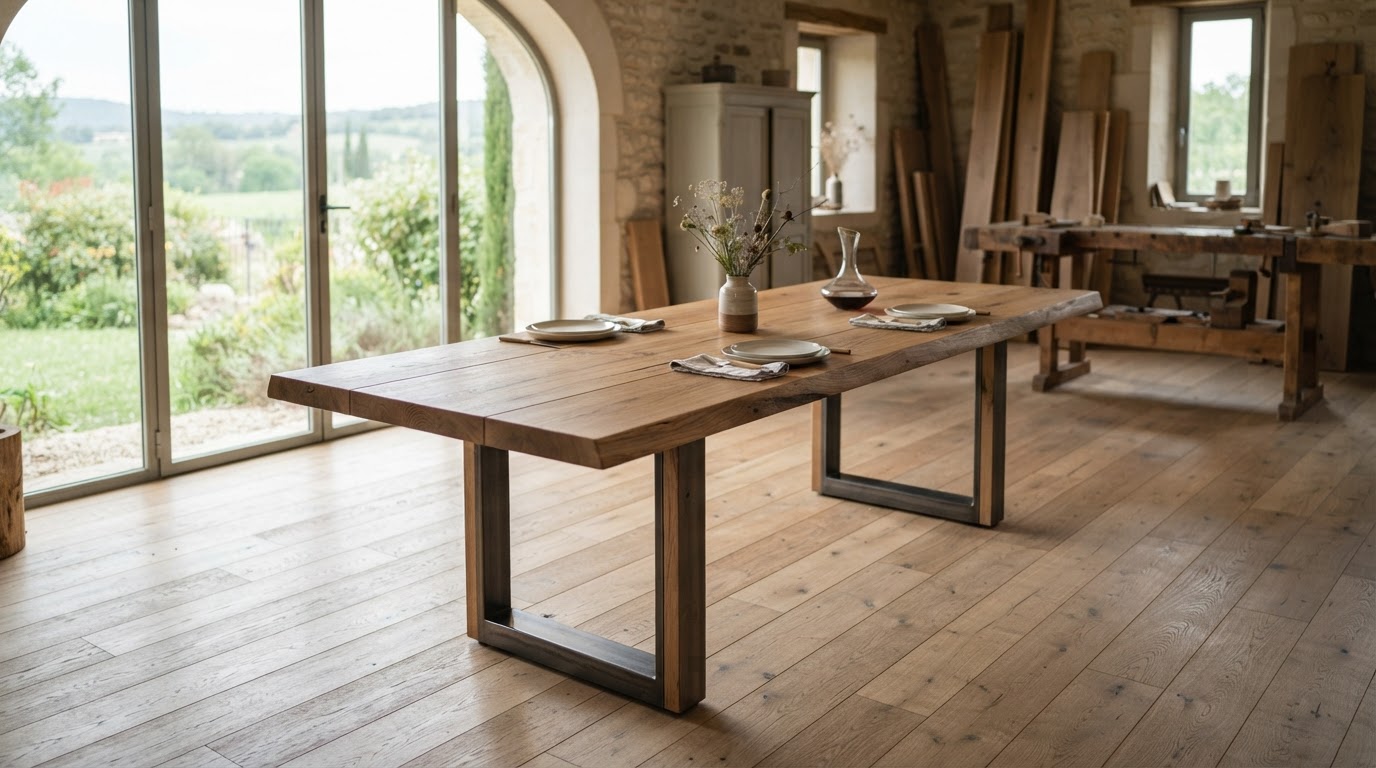 Table en bois massif sur mesure
