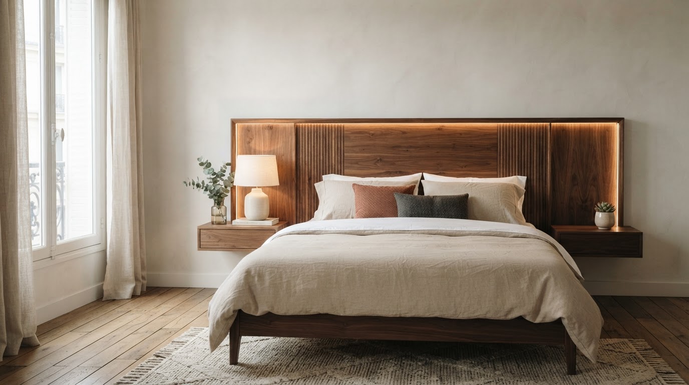 Tête de lit en bois sur mesure