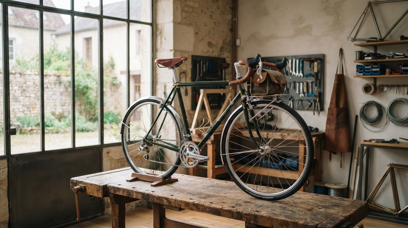 cycliste sur un vélo de course personnalisé