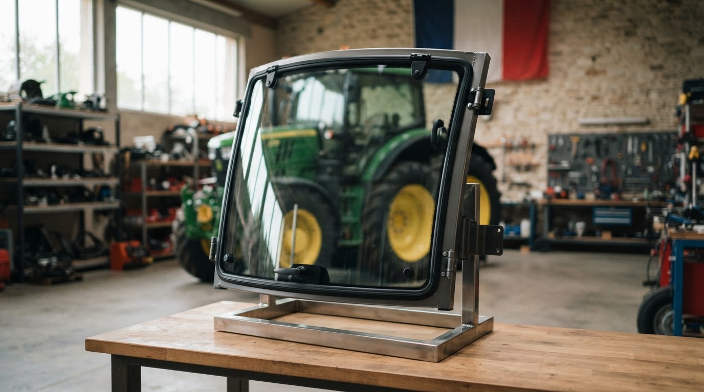 Vitre de cabine de tracteur sur mesure