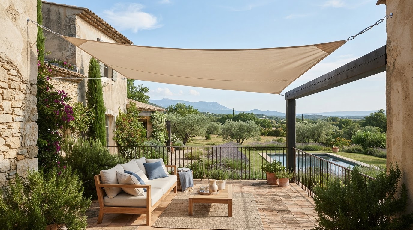 Voile d'ombrage sur mesure