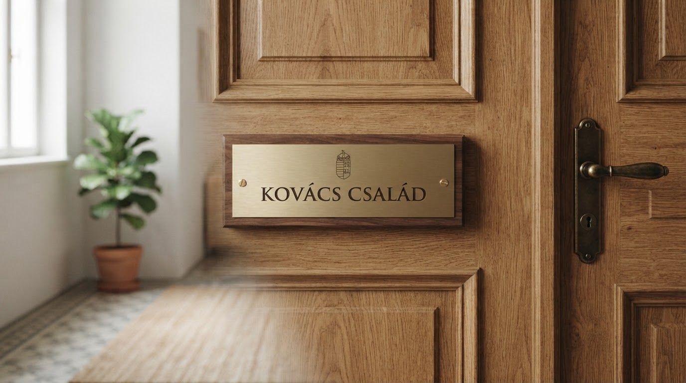 egyedi névtábla ajtóra