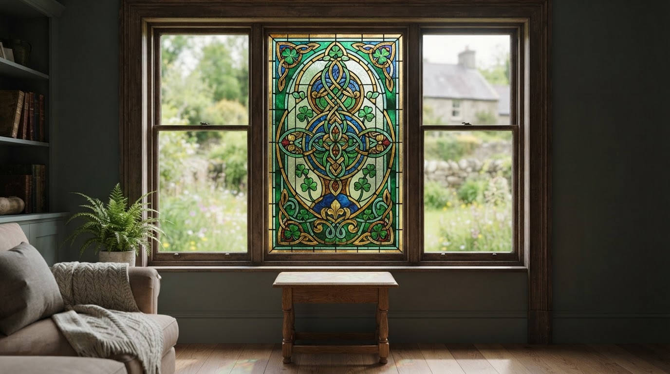 Custom stained glass window film design