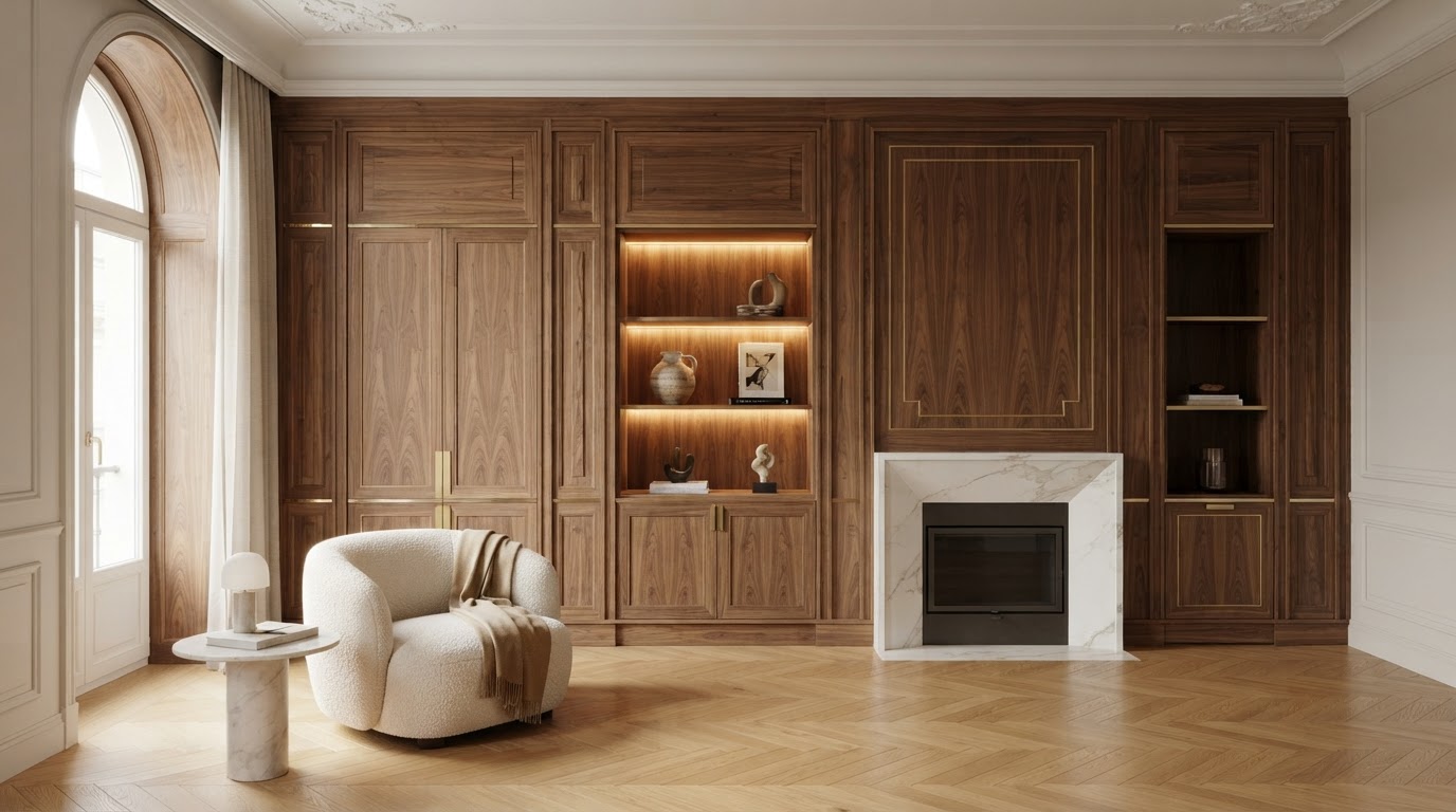 boiserie su misura in legno