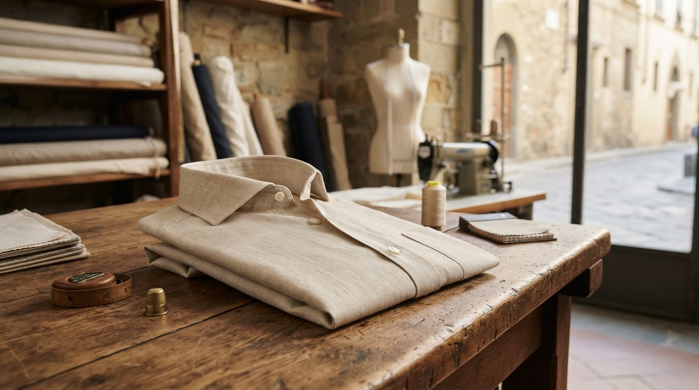 camicia di lino su misura