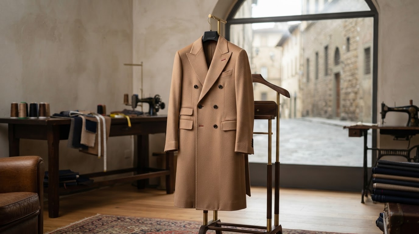 Donna con cappotto su misura