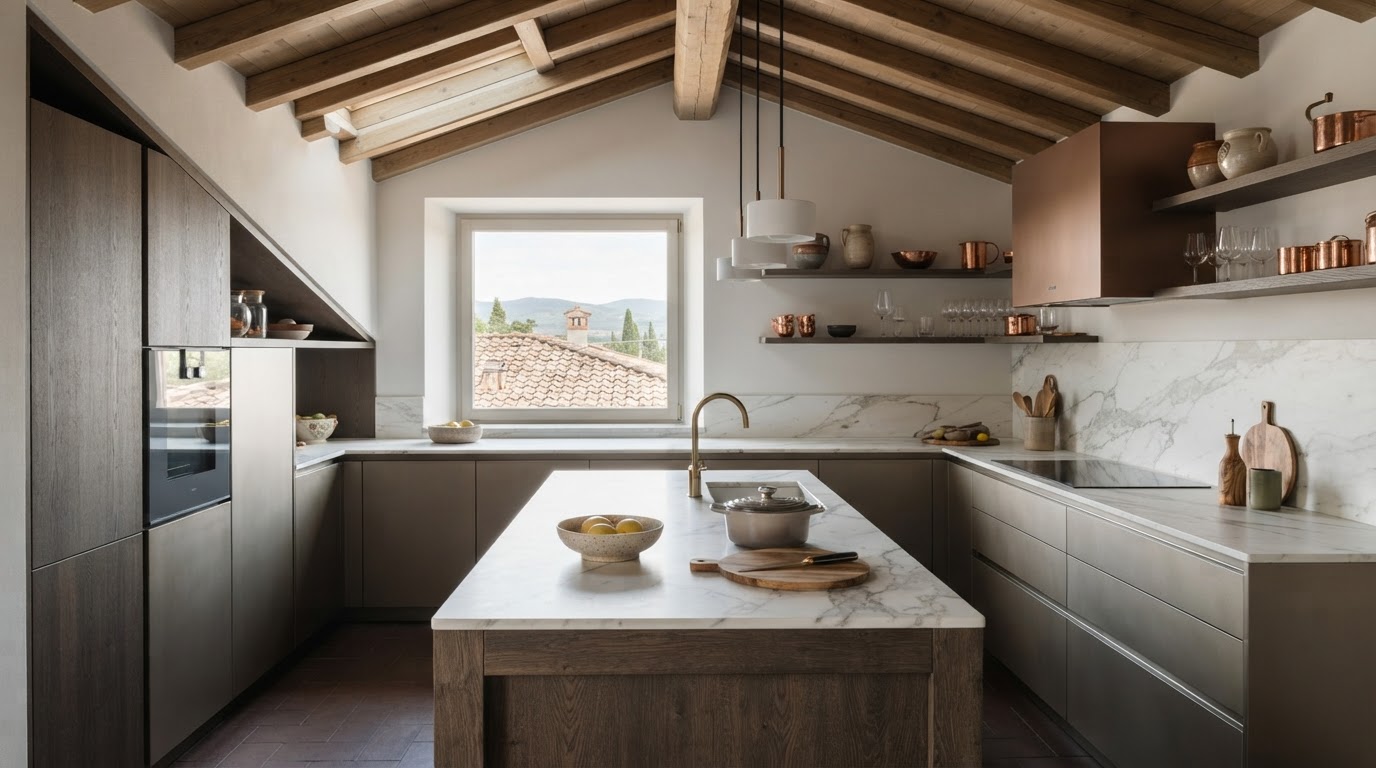 cucina su misura per mansarda
