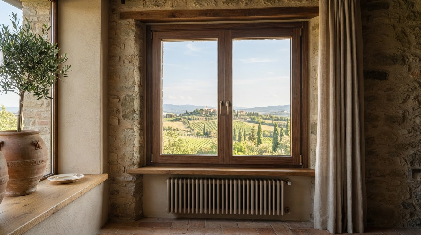 Finestra in legno su misura