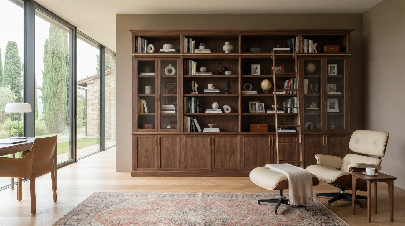 libreria in legno su misura