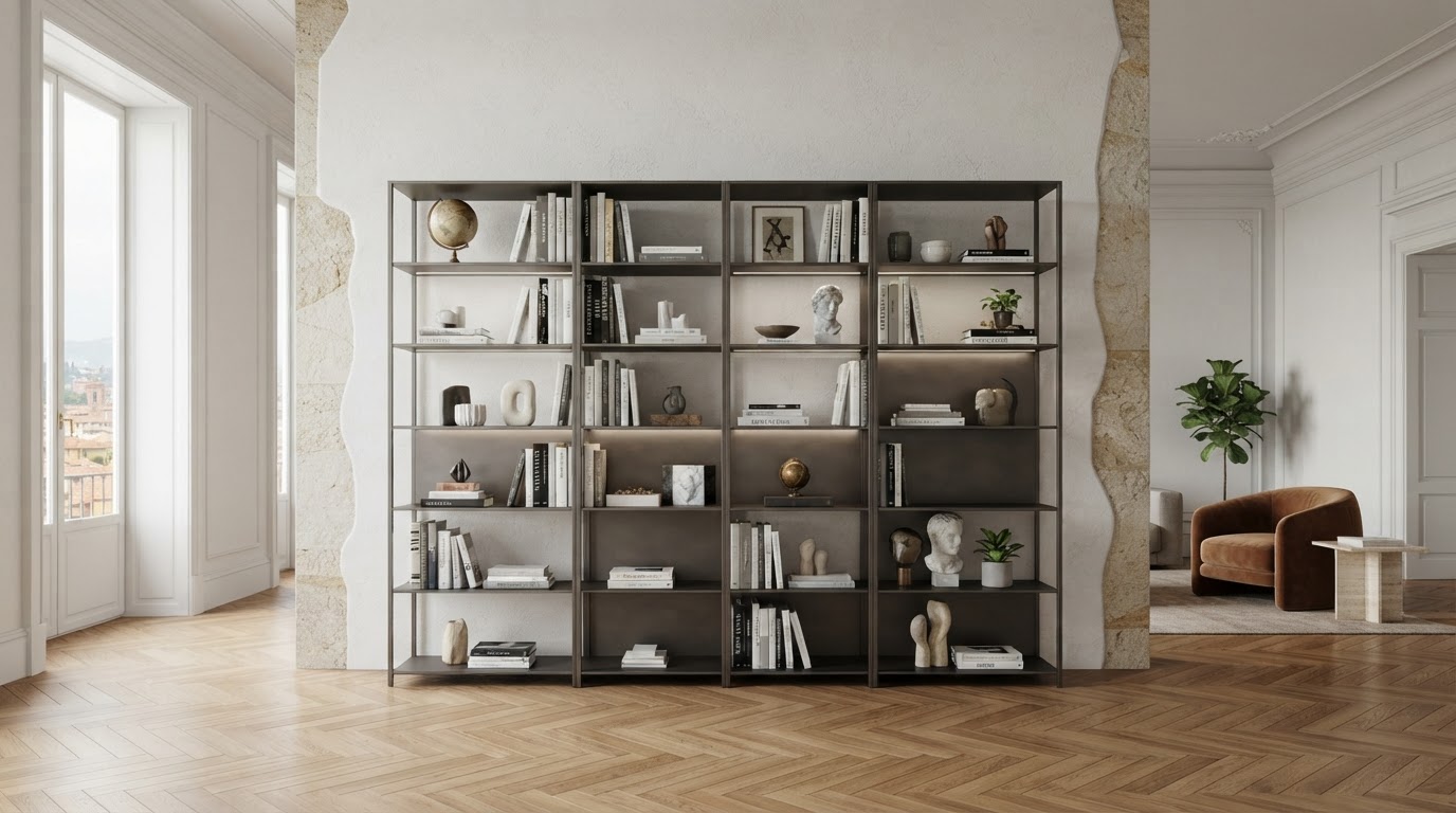 Libreria in metallo su misura