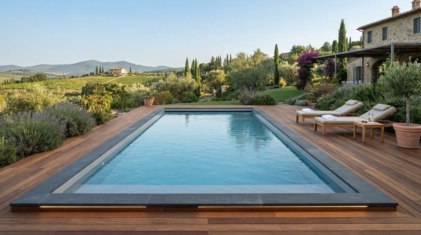 piscina in legno su misura