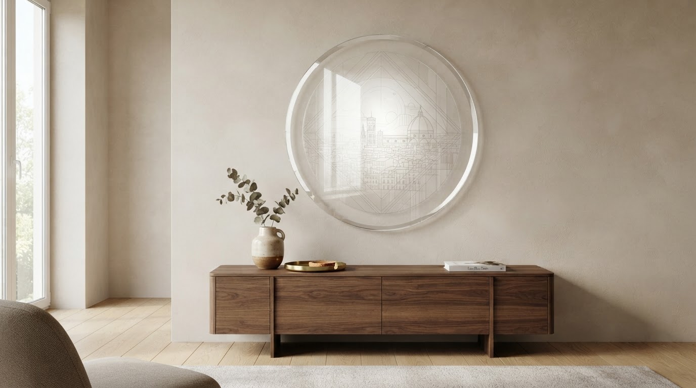Pannello rotondo in plexiglass