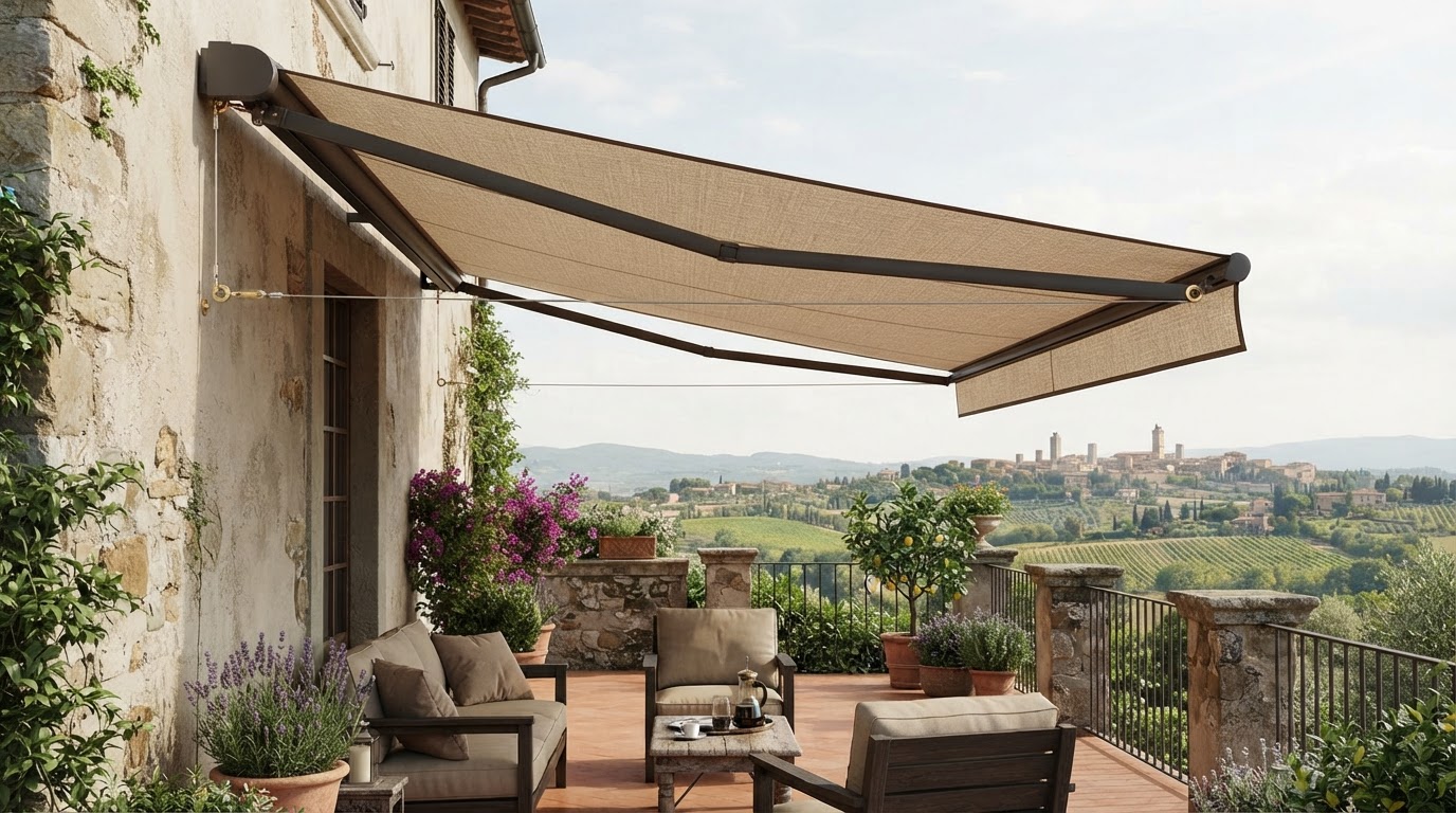 tenda da sole su misura con occhielli