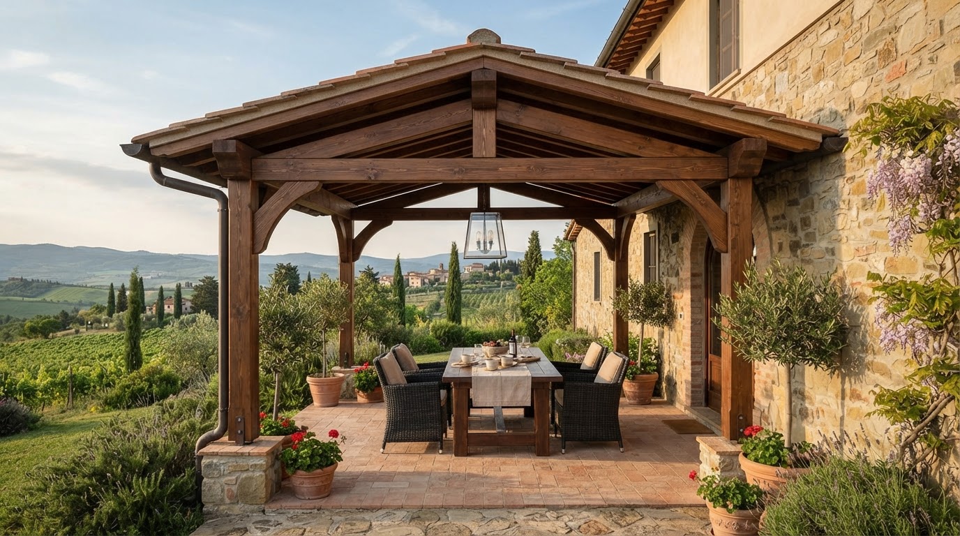 tettoia in legno su misura