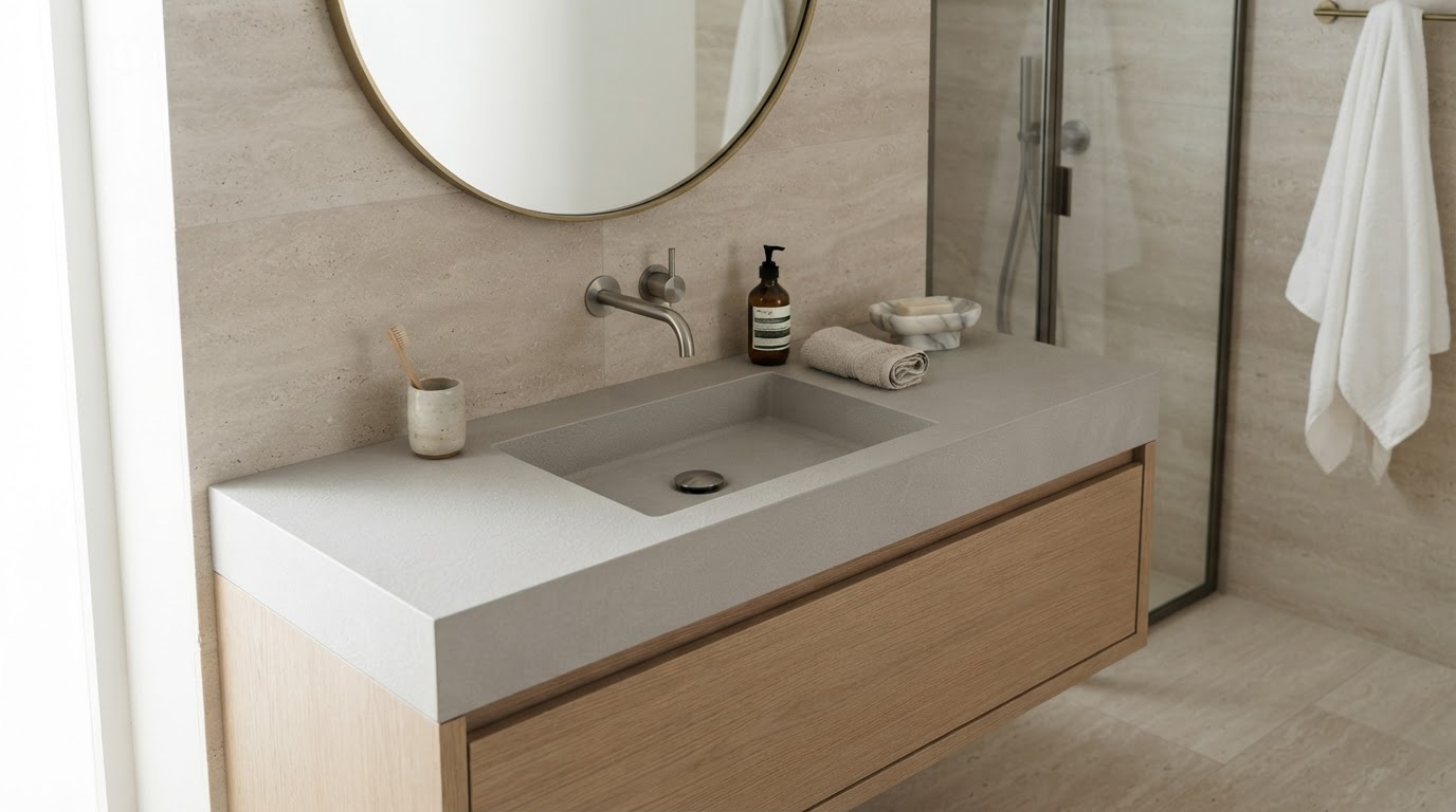 top bagno in resina
