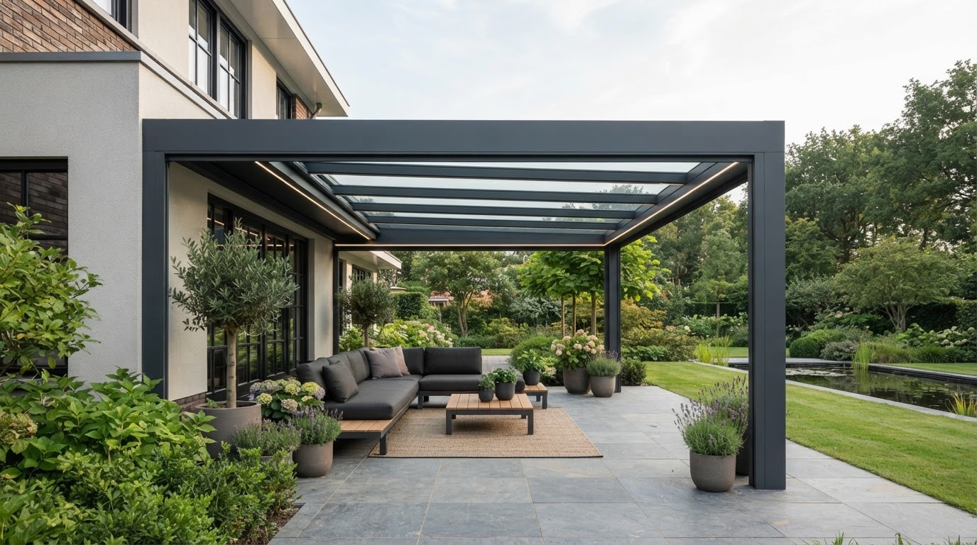 Aluminium overkapping op maat