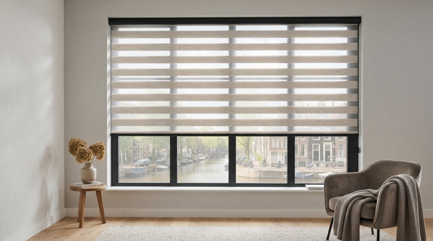 Duo gordijn op maat in een woonkamer