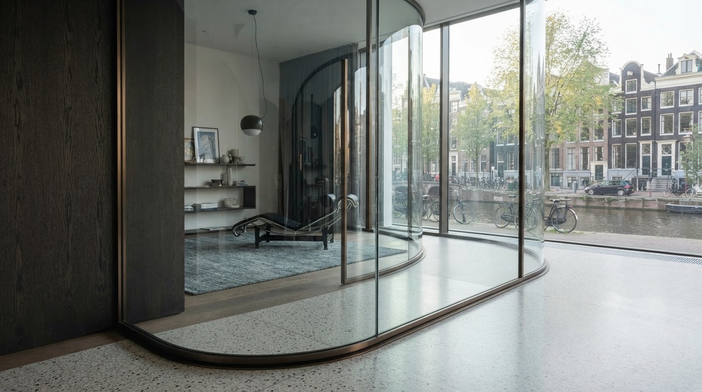 gebogen glas op maat