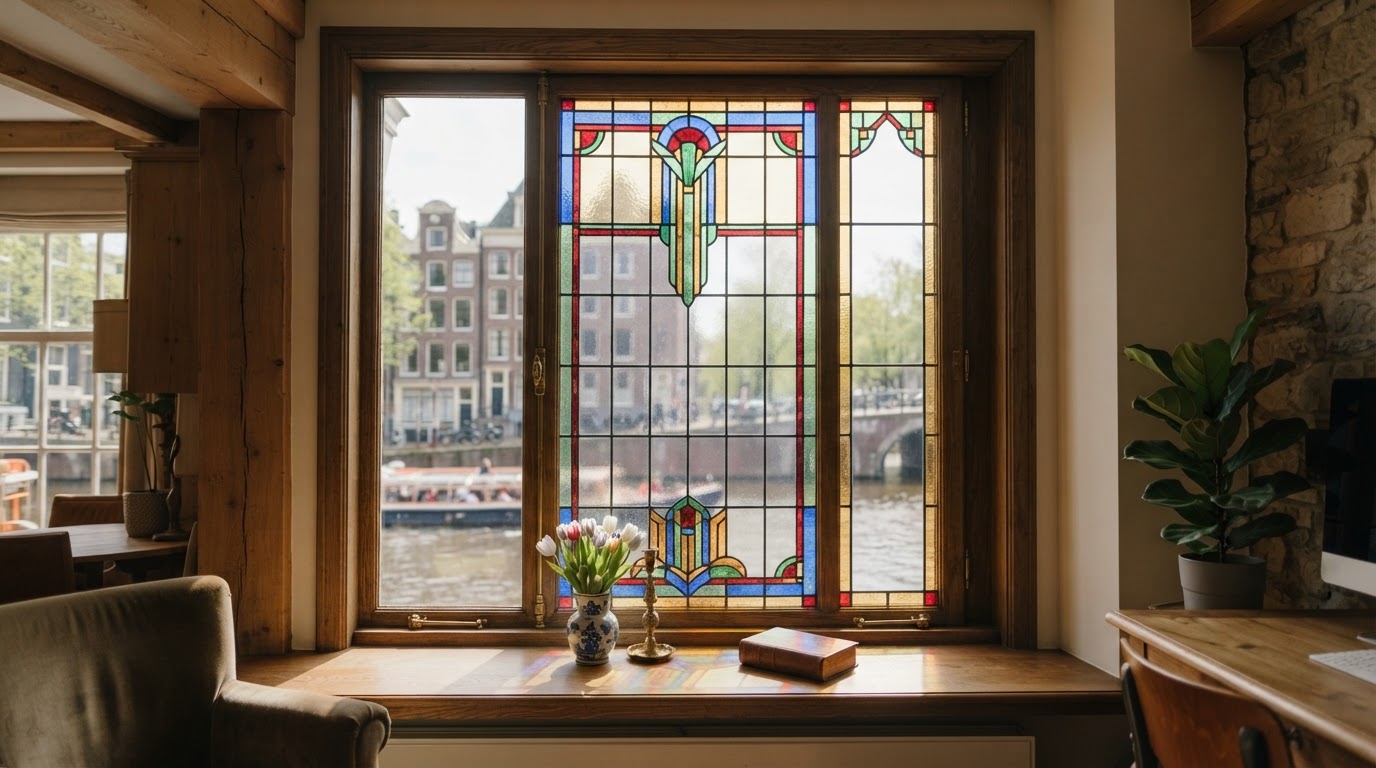 Glas-in-lood raamfolie op maat