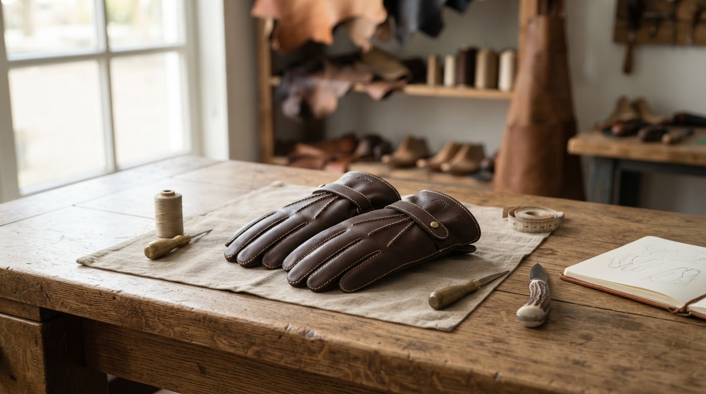 handgemaakte leren handschoenen