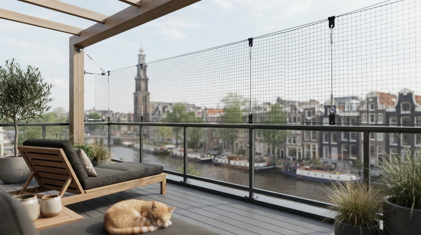 kattennet op maat balkon