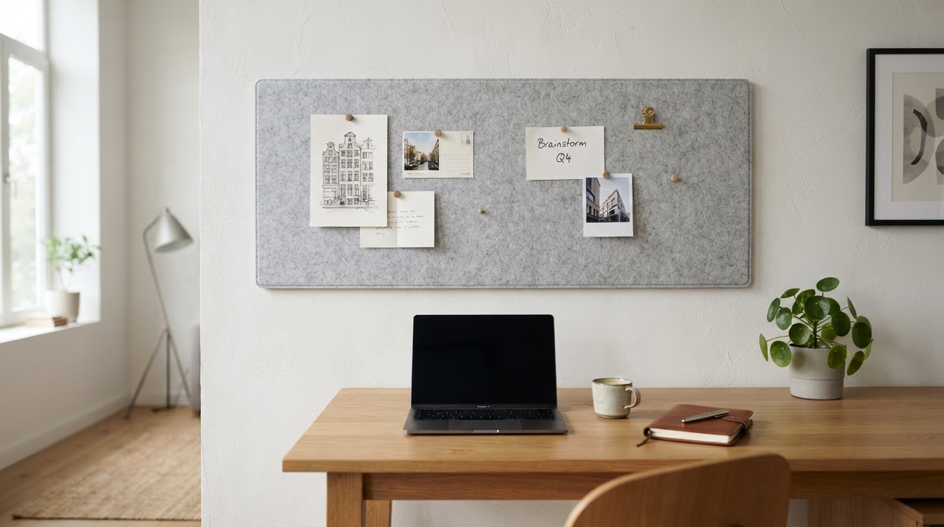 Prikbord van vilt op maat