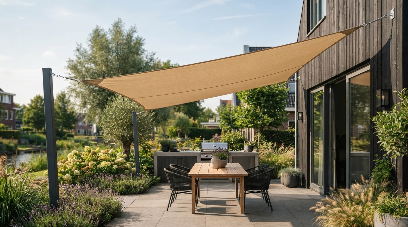 driehoekig schaduwdoek op maat