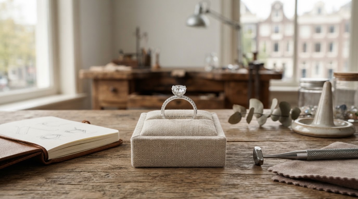 Gouden ring met diamant