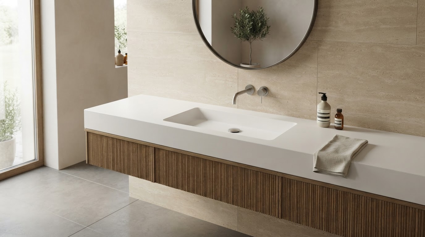 solid surface wastafel op maat