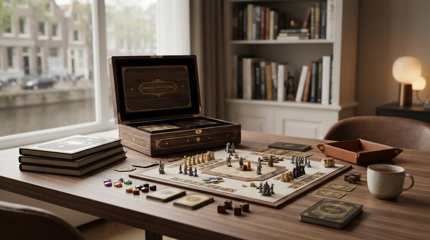 Mensen spelen een zelf ontworpen bordspel