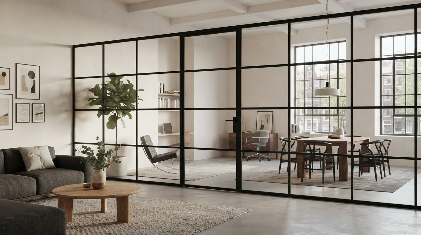 Stalen roomdivider op maat