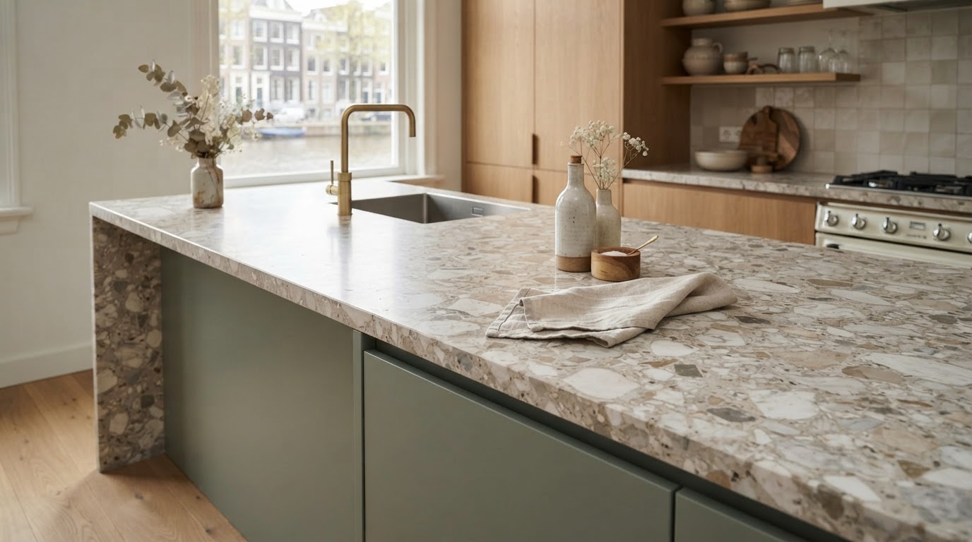 terrazzo keukenblad op maat