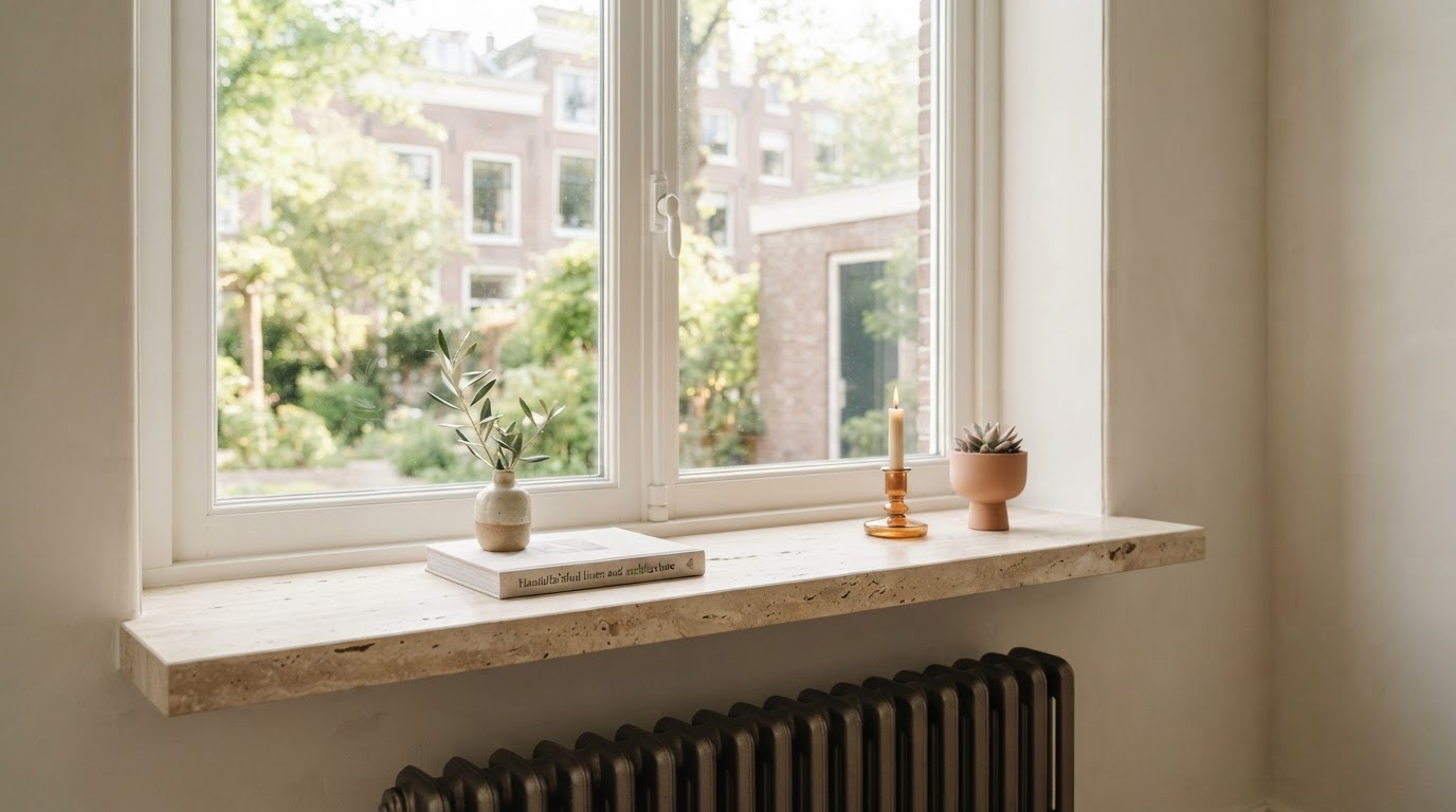 travertin vensterbank op maat
