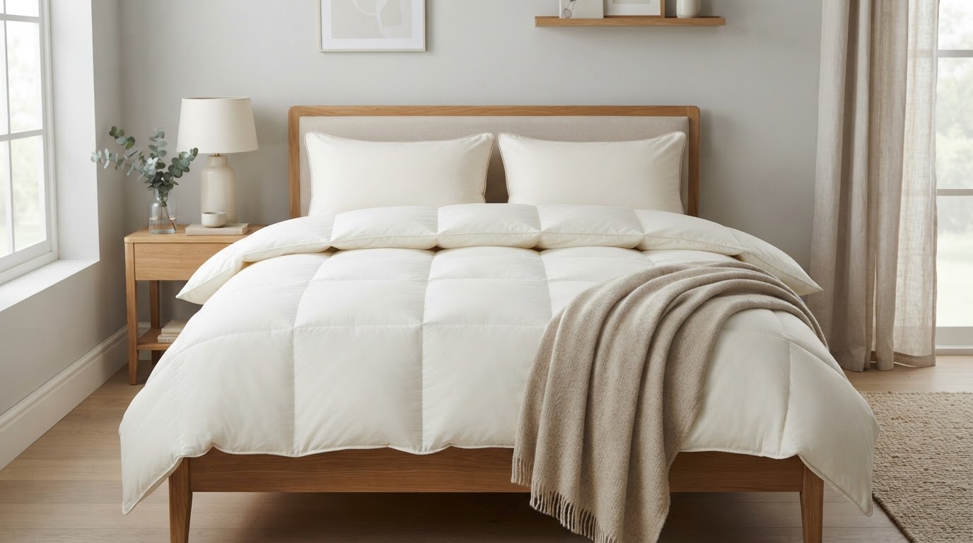 persoon slapend onder dekbed op twijfelaar bed