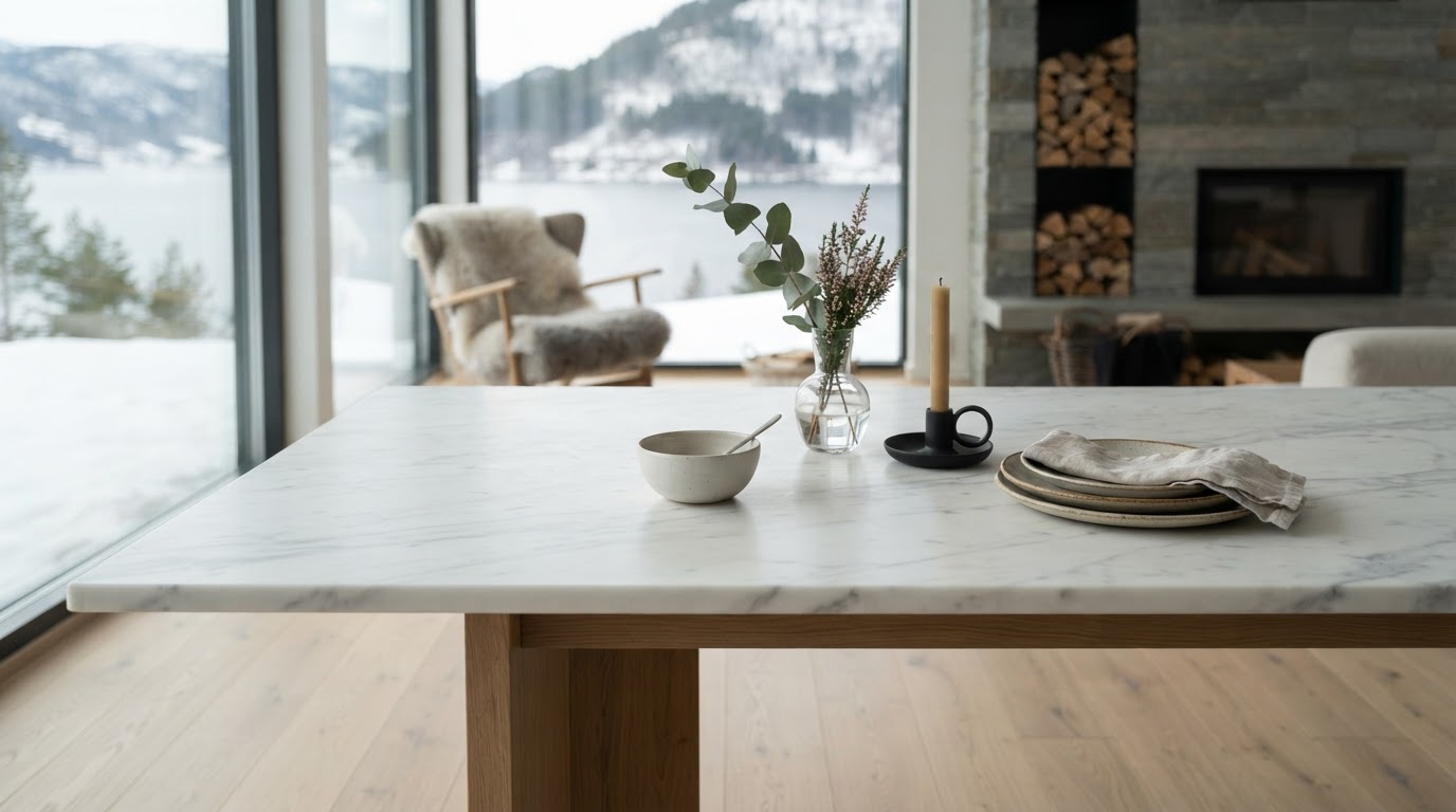 Marmorplate på mål