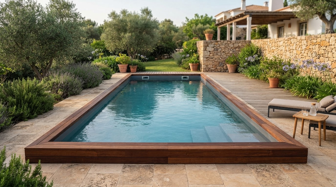 Piscina de madeira à medida