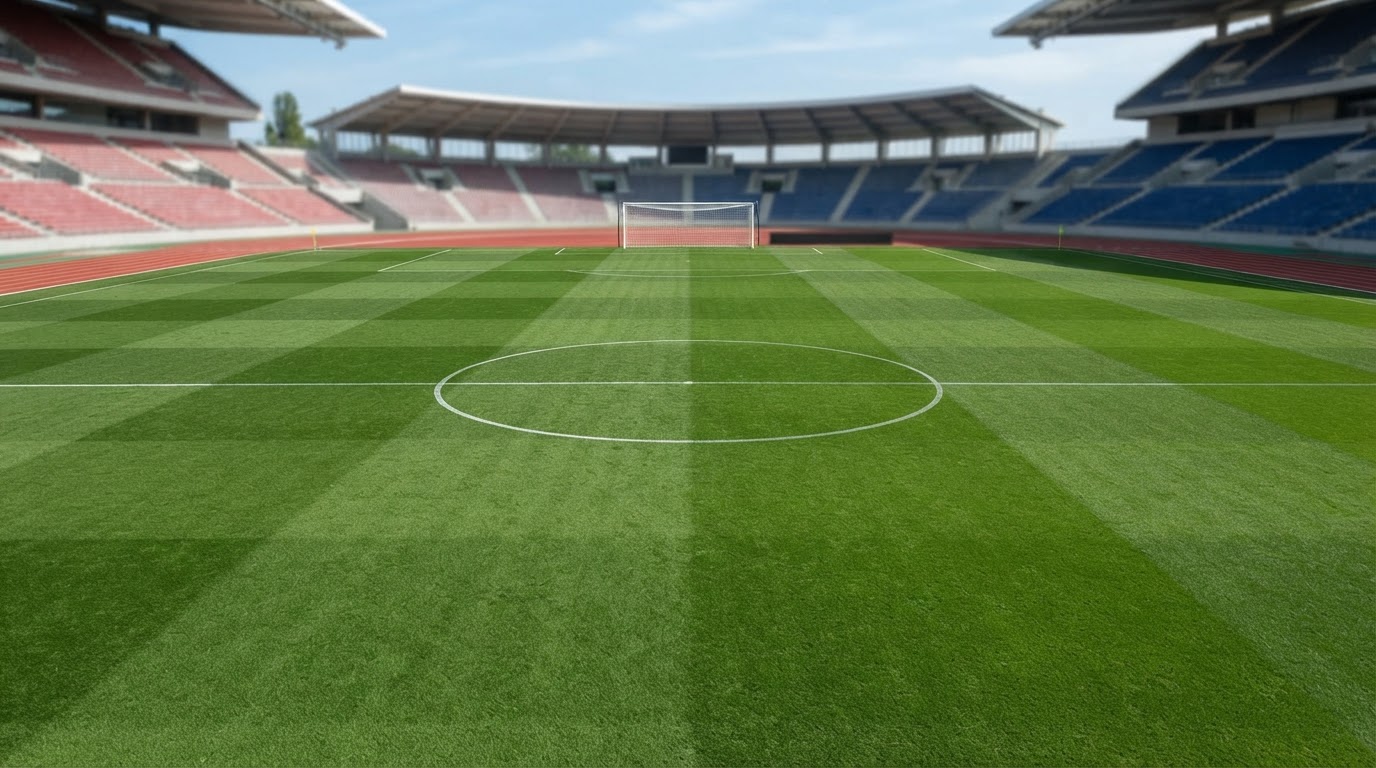 Campo de futebol com marcações