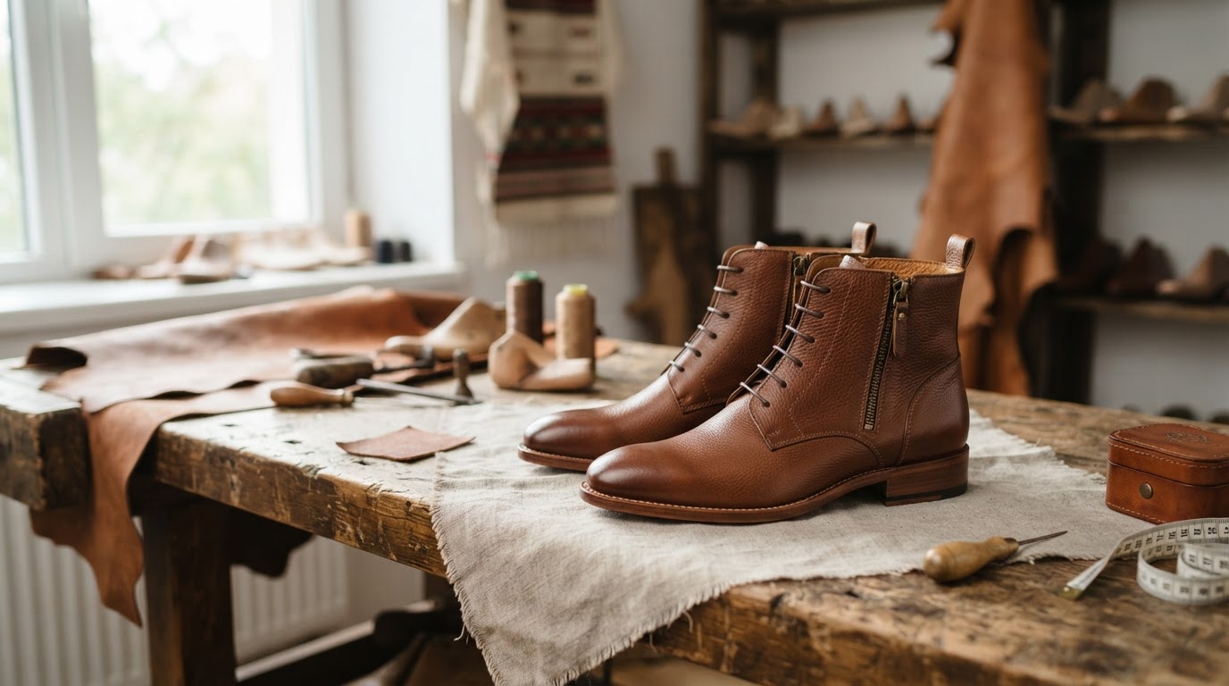 botine piele naturala