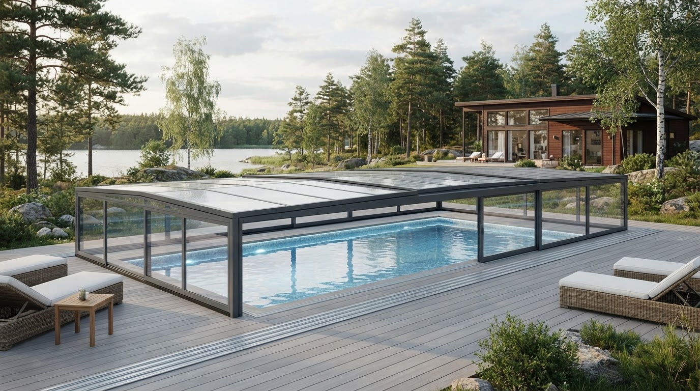 pooltak på mått
